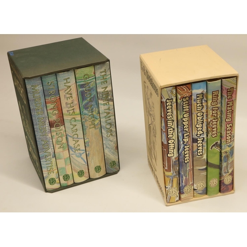 482 - Folio Society: P.G. Wodehouse, 1996 5 vol. set, and The Dorothy L. Sayers Crime Collection, 1998 5 v... 