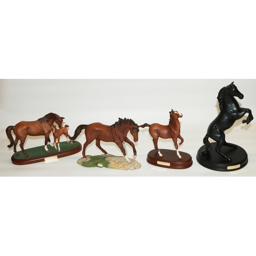 393 - Royal Doulton matt glazed horses on plinths/bases: 'The Winner', 'Spirit of Tomorrow', 'First Born',... 