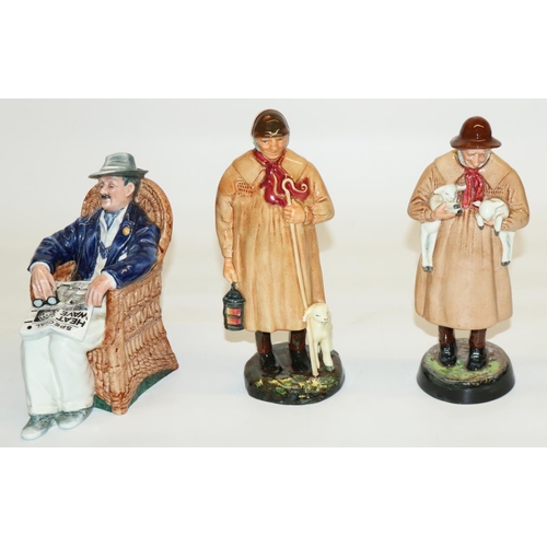 405 - Three Royal Doulton figures: 'Taking Things Easy' HN 2677,  'Lambing Time' HN 1890, and 'The Shepher... 