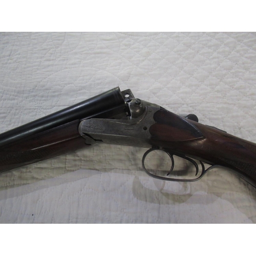 853 - Merkel 12 bore side by side ejector shotgun with 28 inch barrels and 14 1/2 inch pistol grip stock, ... 