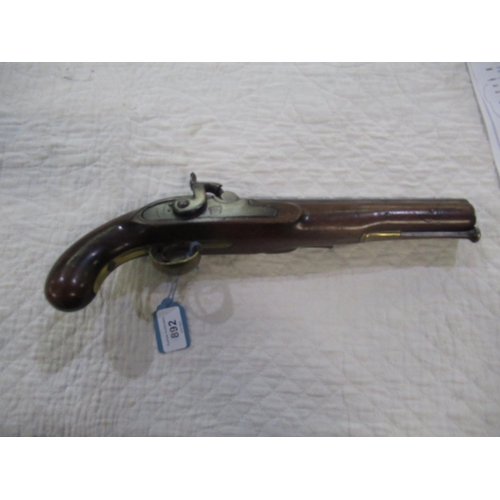 892 - English C18th percussion cap pistol with rifled barrel by Barnes & Co of London, marked with crown t... 