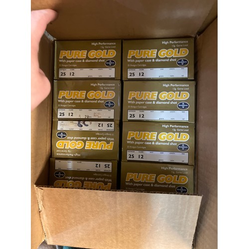 975 - Collection of 12B Pure Gold paper cased felt cartridges (approx 250) (shotgun certificate required)