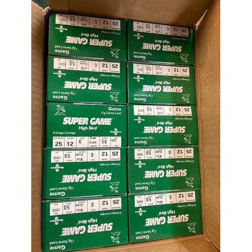 980 - Collection of 12B 6 shot Super Game High Bird cartridges (approx 250) (shotgun certificate required)