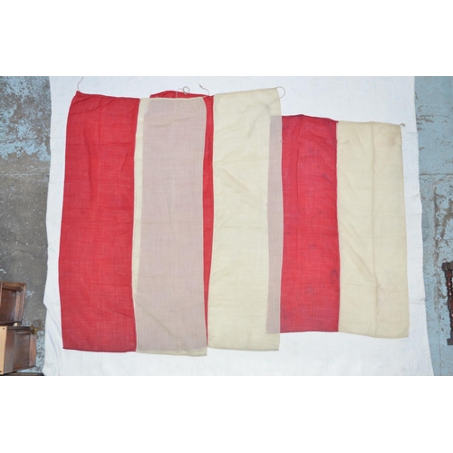 368 - 3 Polish linen flags. 2 large and one slightly smaller. Large flags approx 164x90cm. Smaller flag ap... 