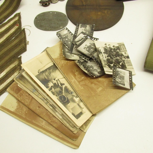 134 - Death Penny for Wilfred Smith, dog tag for Peter Richarz, photographs and postcards of servicemen fr... 