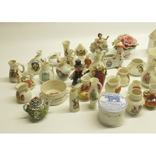 567 - Brass oiler, Coronation ware, Arcadian ware, Florentine China, and other mixed ceramics