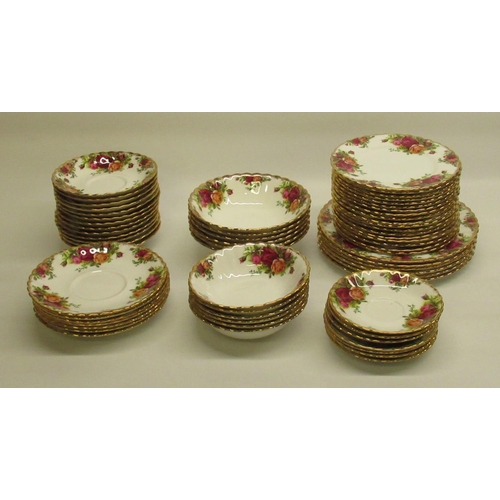 575 - Large collection of Royal Albert Country Roses pattern tableware incl. cups, saucers, tureens, gravy... 