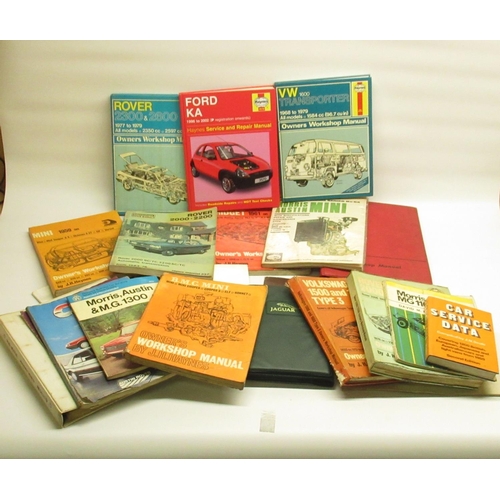 588 - Collection of various car manuals and related books inc. some Haynes