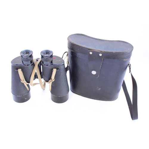 443 - Pair of REL Canada 1944 military field binoculars with broad arrow mark and case