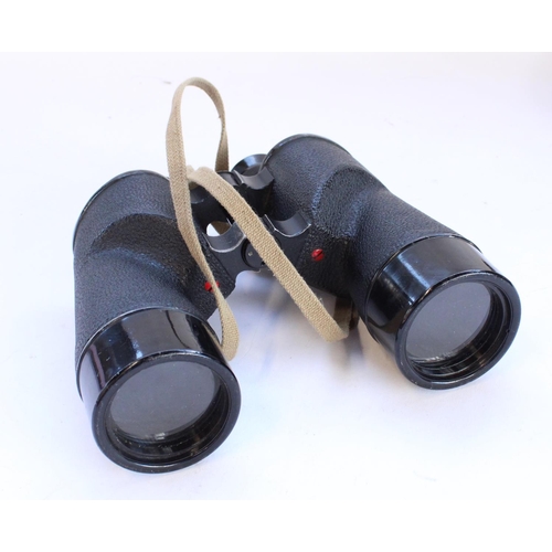 443 - Pair of REL Canada 1944 military field binoculars with broad arrow mark and case