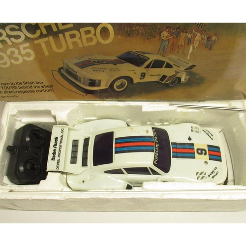 144 - Radio Shack Porsche 935 Turbo radio control car, boxed