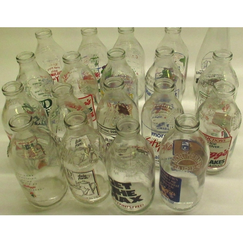 429 - Collection of glass milk bottles advertising Kelloggs, Dale Farm Gold collection & Northern Dairies ... 