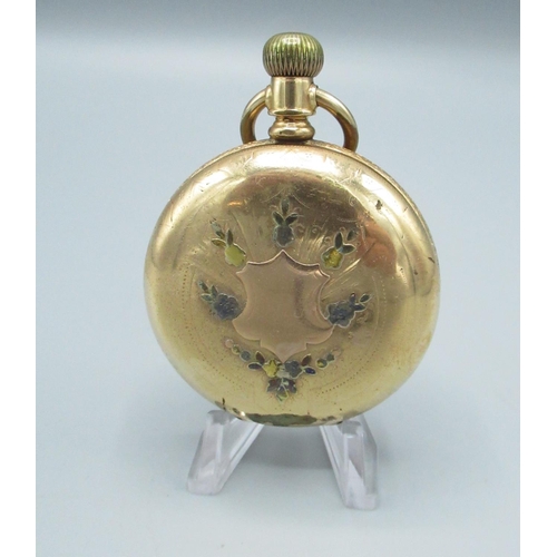 69 - Elgin, G. M. Wheeler rolled gold hunter cased keyless wound and lever set pocket watch, signed ename... 