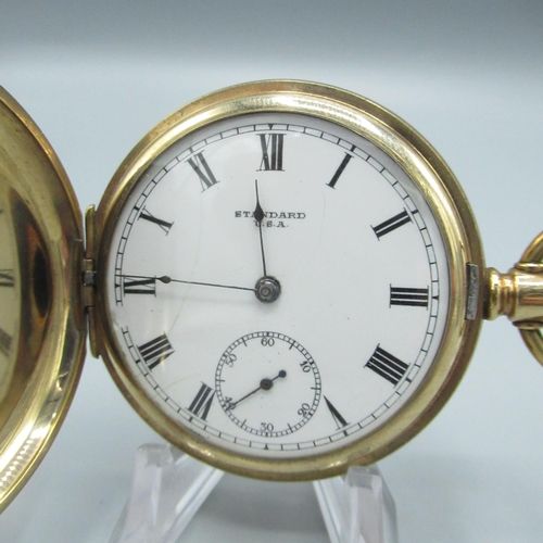 71 - H. Samuel Manchester 'Everite' rolled gold hunter cased keyless wound and set pocket watch, signed w... 