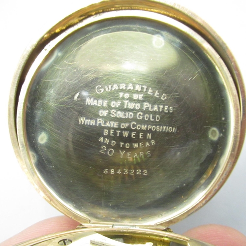 71 - H. Samuel Manchester 'Everite' rolled gold hunter cased keyless wound and set pocket watch, signed w... 