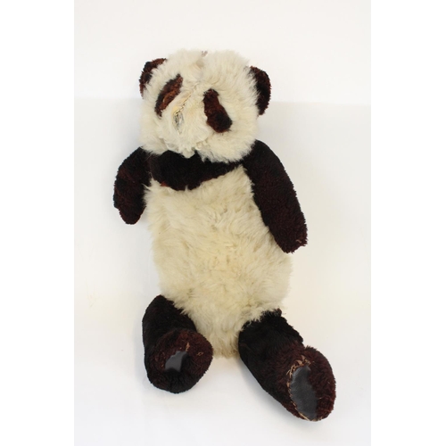 1245 - C1940s Panda teddy bear, stitched for the 1946 movie London Town, the bear was a last minute prop st... 