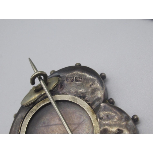 42 - Victorian hallmarked Sterling silver brooch with ivy leaf decoration, Birmingham, 1900, a similar si... 