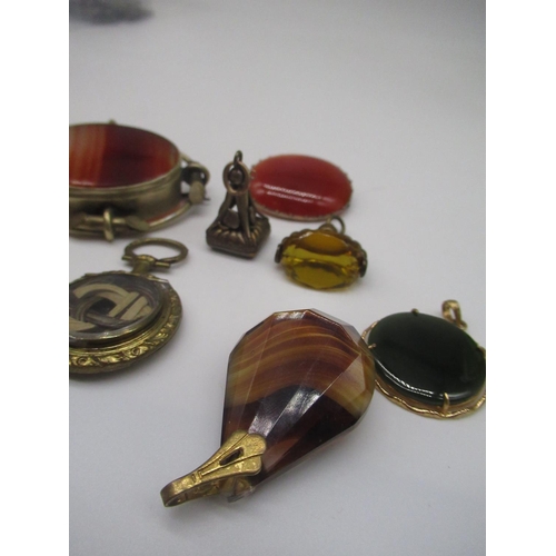 45 - Collection of Victorian and later jewellery including yellow metal mourning pendant set with lock of... 