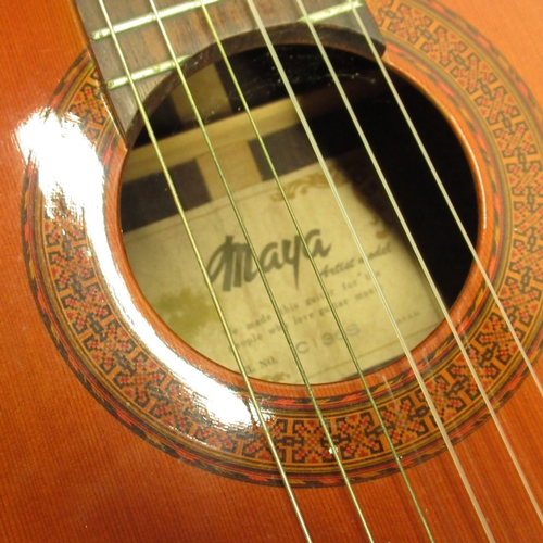 369 - Maya 6 string acoustic guitar, model no C136S in hard carry case, and a BM Sevilla Spanish 6 string ... 