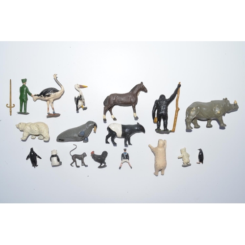 1292 - Collection of mostly vintage hollow cast Britain's Zoo animal figures including Polar Bears, Walrus,... 