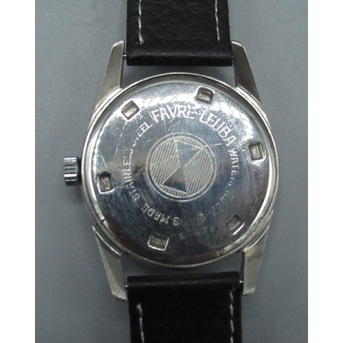 105 - Favre-Leuba Sea-King hand wound wristwatch, with signed dial, screw off case back, serial number 610... 