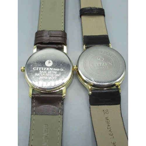 606 - JDM Citizen quartz wristwatch with English/Kanji day date, & similar Citizen quartz wristwatch with ... 