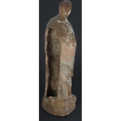 1350 - Greco-Roman hollow cast terracotta figure of a woman wearing a Stola, possibly of antiquity, the fig... 