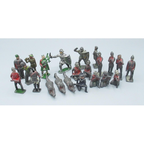 1423 - Collection of lead soldiers of various regiments inc. Zulu wars, Royal Naval gunner, British bugler ... 