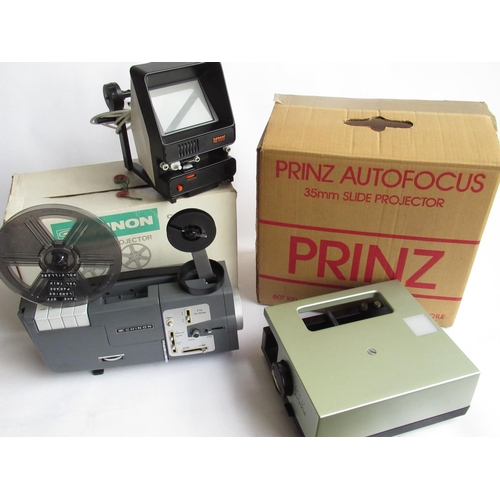 21 - Chinon dual 8mm projector with box, a Prinz autofocus 35mm slide projector with box and instructions... 