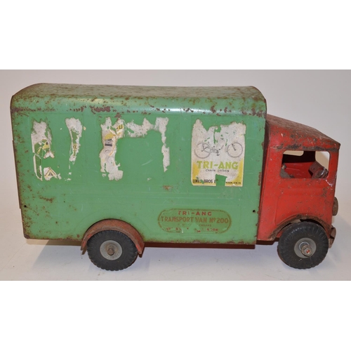 33 - Large vintage tri-ang tinplate metal lorry,  Vintage block puzzle, plywood jigsaw puzzle The Doomsda... 