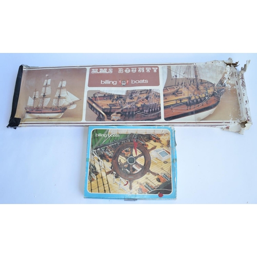 41 - Billing Boat 1:50 scale HMS Bounty wooden plank on frame kit model, with set 583 Billing boats fitti... 