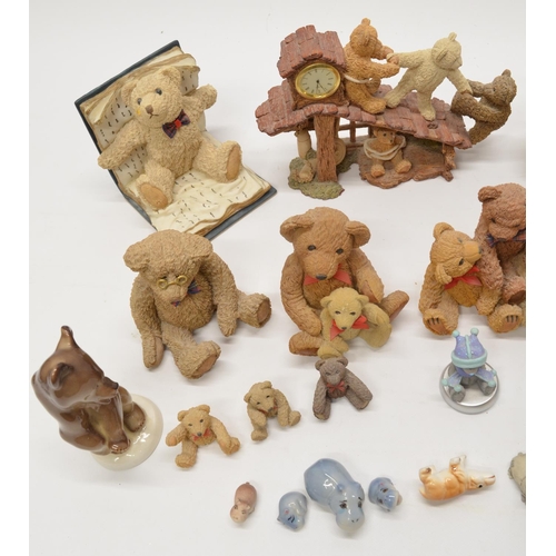 730 - Collection of Beau Bears and various other ceramic animals and bears, a boxed Seven Dwarfs set by Ma... 