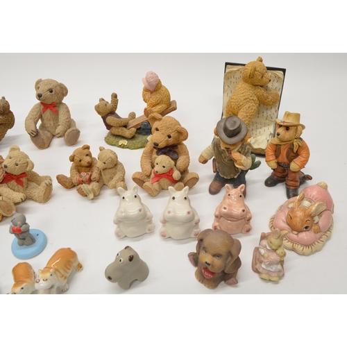 730 - Collection of Beau Bears and various other ceramic animals and bears, a boxed Seven Dwarfs set by Ma... 