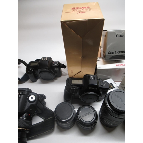 219 - Seletion of cameras , lenses, accessories and other equipment including Canon EOS 1000F, Canon EOS 1... 