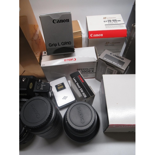 219 - Seletion of cameras , lenses, accessories and other equipment including Canon EOS 1000F, Canon EOS 1... 