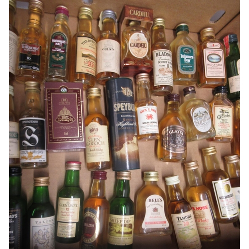 221 - Large collection of Scottish Whisky miniatures, including single malt, blends, various distilleries ... 