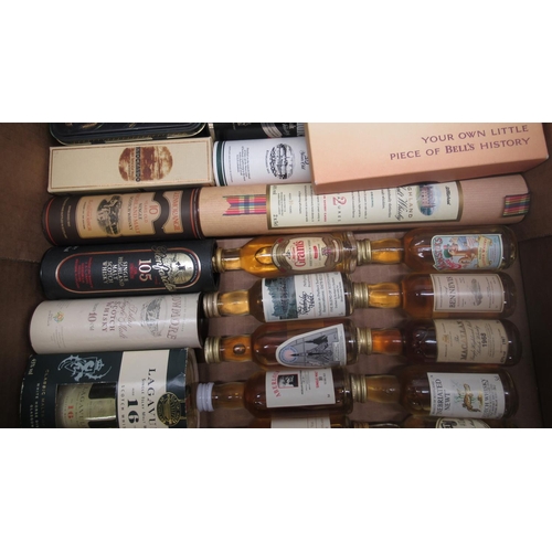 221 - Large collection of Scottish Whisky miniatures, including single malt, blends, various distilleries ... 