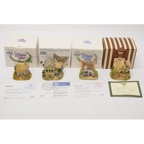 237 - Twelve Lilliput Lane Collectors Club models with certificates: Nutkin Cottage, Arithmetic At The Old... 