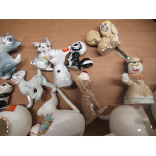 245 - Collection of Wade whimsies including Disney characters, tortoises, panda etc. and crested china