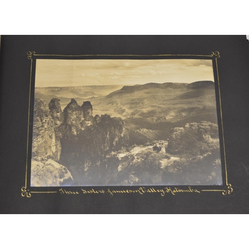 297 - Album of 23 silver gelatin print photographs: outdoor scenes in Katoomba, Australia, with handwritte... 