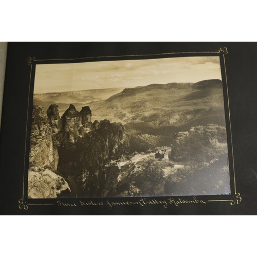 297 - Album of 23 silver gelatin print photographs: outdoor scenes in Katoomba, Australia, with handwritte... 