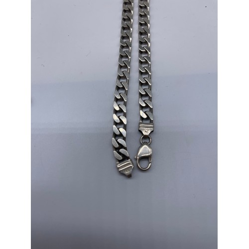 39 - Hallmarked sterling silver flat curb link necklace stamped 925, and a hallmarked silver flat curb li... 