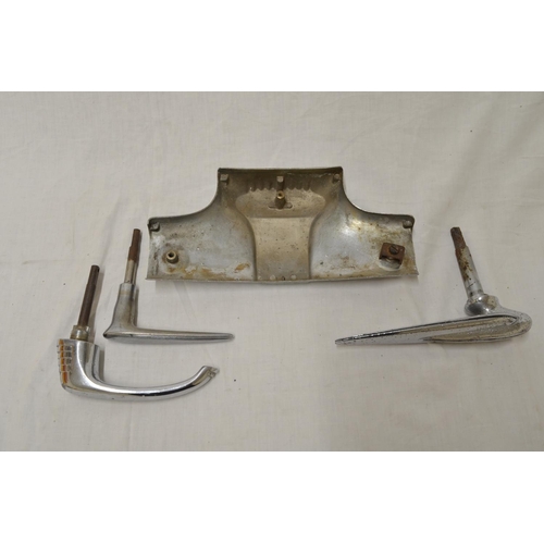 772 - Vintage Ford bonnet front and 3 chrome door handles - 1 from a 1937 Studabaker (4)