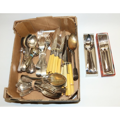 458 - Quantity of various silver plated cutlery (1 box)