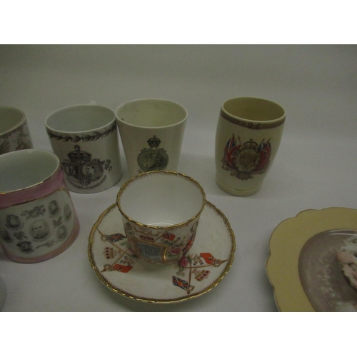 1448 - Collection of early commemorative ware inc. Queen Victoria, Edward VII, George V and a mug commemora... 