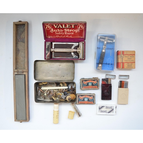 774 - Collection of vintage razors including 5 Rolls Razors, a cut throat and 2 others, blade packs, sharp... 