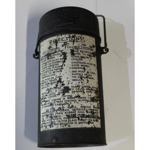 805 - War period 1945 thermos flask with instructions and original cork, life raft and life boat First Aid... 