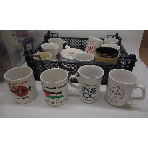 1469 - Collection of commemorative mugs relating to football, Gaelic football, football teams, Hard Rock Ca... 