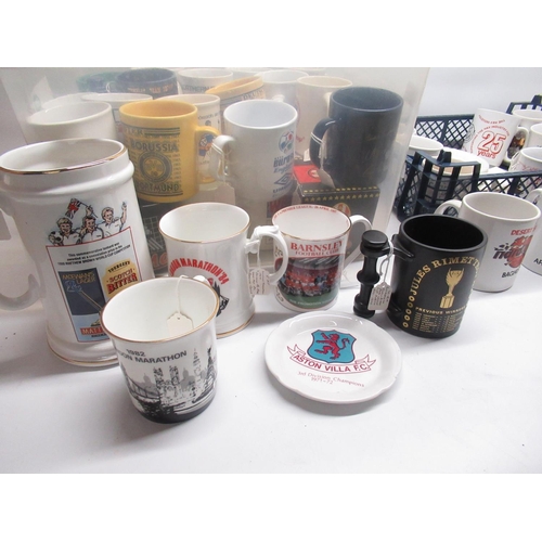 1469 - Collection of commemorative mugs relating to football, Gaelic football, football teams, Hard Rock Ca... 