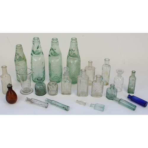 1299 - Small selection C20th glass soda bottles and chemist/apothecary bottles (qty)